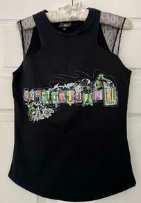 Just Cavalli - Designer Black Sleeveless Top - Size 42 (New Without Tags)