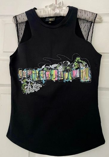Just Cavalli - Designer Black Sleeveless Top - Size 42 (New Without Tags)