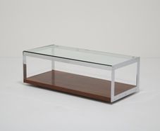 Richard Young for Merrow Associates: Architectural Rosewood, Chrome & Glass Coffee Table, UK, 1960s