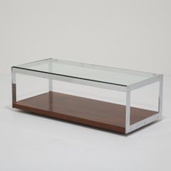 Richard Young for Merrow Associates: Architectural Rosewood, Chrome & Glass Coffee Table, UK, 1960s