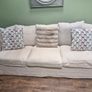 Cream 3 Seater Sofa + Matching Armchair Image 2