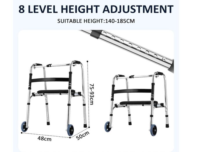 Walking Frame with Wheels & Seat,  Like New (1 Month Use)