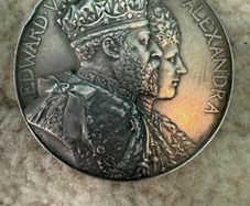 1902 Edward VII Coronation Silver Medal, R. Thorne and Sons Distillers
