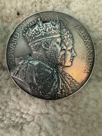 1902 Edward VII Coronation Silver Medal, R. Thorne and Sons Distillers