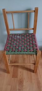 Vintage Child's Chair with Woven Rope Seat