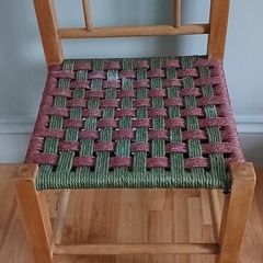 Vintage Child's Chair with Woven Rope Seat
