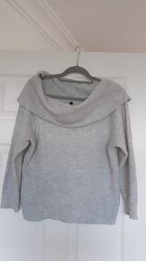 Aqua blue light knit wool jumper M - uk 14