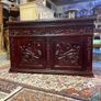 FLASH SALE ! WAS 450 NOW 350 ! A Very Unqiue Cared Stained Wood Chest / Trunk . Image 2