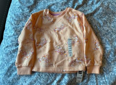 BNWT Peach jumper with floral unicorns, Dunnes Stores, 5-6 years (116cm)