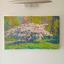 "Cherry Blossoms,Springtime,St Anns Park,Clontarf" Large Oil on Canvas Painting.Artist.Norman Teeling. Image 3