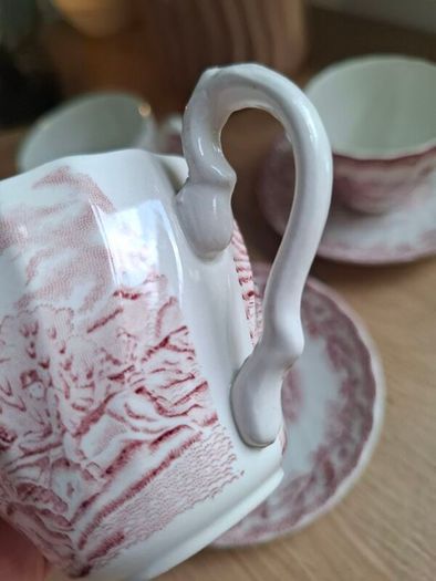 Antique Myotts Country Life Staffordshire 3 cups & Saucers