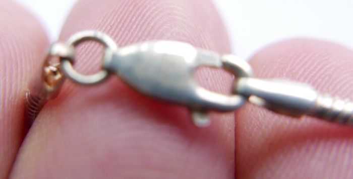 Vintage 925 Sterling Silver Necklace With N Pendant length 16" - 12,5g
