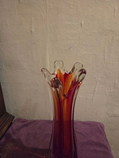 Mid Century Glass Swung Vase