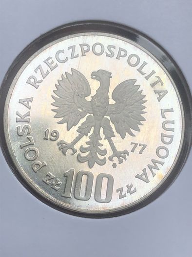 Silver 100 Zloty 1977.   Krakow Castle.post Included