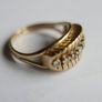 Victorian 14K Gold Two Stone Sapphire & Diamond Ring size L1/2 - 5,1g Image 9
