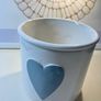 Ceramic Plant Pot with blue/grey Hearts Image 5
