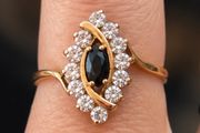 9ct Gold Garnet &amp; Cubic Zirconia Ring