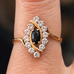 9ct Gold Garnet & Cubic Zirconia Ring
