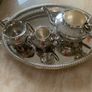 Silver Tea pot sugar & jug Set with oval tray Image 4