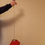 Red glass ceiling light pendant Image 2
