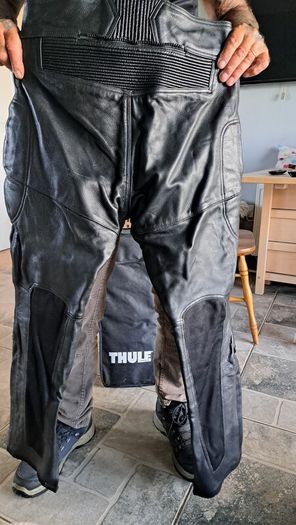 Leather motorbike trousers