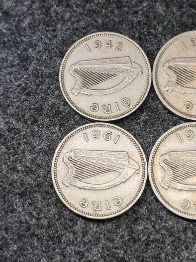 Irish Eire Threepence Leat Reul hare collection FULL DATE RUN 1942 to 1968.