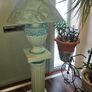 Ceramic Floor Lamp & Pedestal Set Image 2