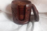 Wooden 8pce Coaster Set.