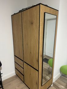 Brown Wardrobe with Mirror