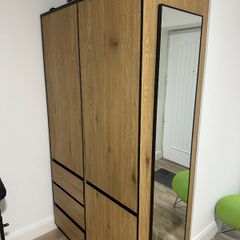 Brown Wardrobe with Mirror