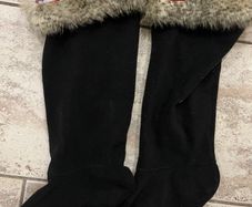New Pair Hunter Wellie Socks With Fur Cuffs