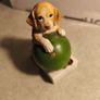 Vintage  Puppy Figurine Holding a ball on marble plinth Image 7