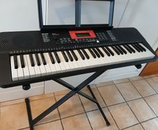 Electronic keyboard, stand & carry bag.
