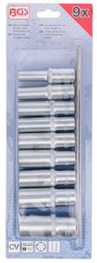 BGS 2223 | Socket Set, Hexagon, deep | 12.5 mm (1/2") Drive | 10-24 mm | 9 pcs.