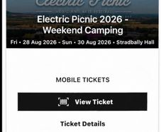 Electric Picnic 4x weekend camping passes