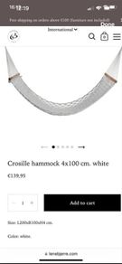 New in packaging Crosille hammock by Lene Bjerre