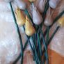 Large Size Vintage Handmade Wooden Flowers x12 Pieces Image 2