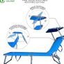 SALE Folding Sun Loungers Set of 2, Sunbed with Adjustable Backrest & Sunshade for Garden, Beach, Patio, Pool, Camp, Load Image 2