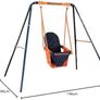 Folding Baby Swing Set | Age 6-36 Months | Outdoor Garden or Home Play Equipment Children | Adjustable Kids Playground | Toddler Toy Chair High Back, Blue/Orange Image 2