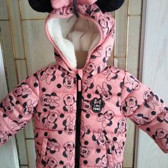 Baby Girls Minnie Mouse puffer jacket - pink
