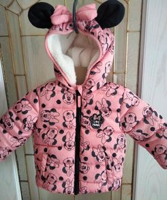 Baby Girls Minnie Mouse puffer jacket - pink