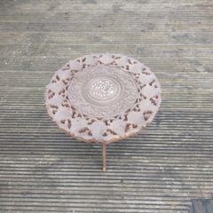 Folding hard wood three legged table
