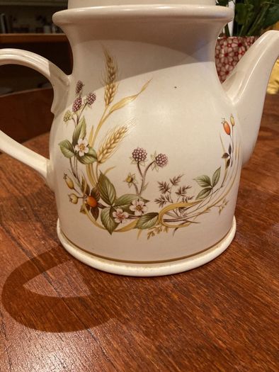 Vintage Marks and Spencer Harvest Design Tea pot and matching storage Jar