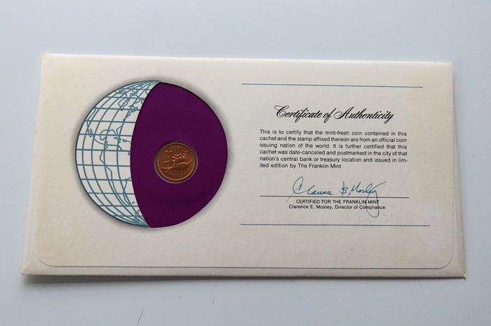 Tuvalu Bunc First coinage 1976 Lambis Sea shell Coin Stamp cover