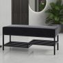 Ashton Modern Upholstered Bench with Shoe Rack Image 10