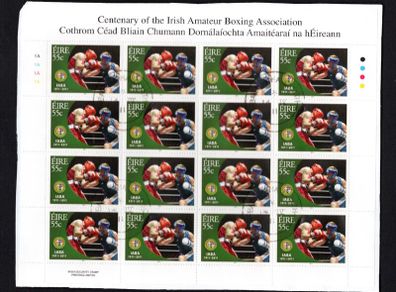 2011 Ireland Irish Amateur Boxing Association Centenary Commemorative Stamps Plate 1A1A1A1A Fine CDS Used with Dublin cancel of 14th April 2011 (First day of issue) on envelope extract.