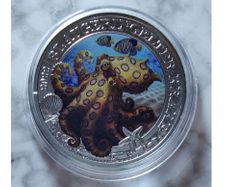 Austria 3 Euro Base Metals Uncirculated Coin 2022 - Blue-ringed octopus - Luminous Marine Life