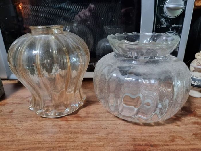 Vintage glass light fixtures