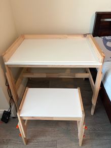 Ikea desk with stool
