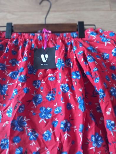 Ladies  Red Floral Bardot